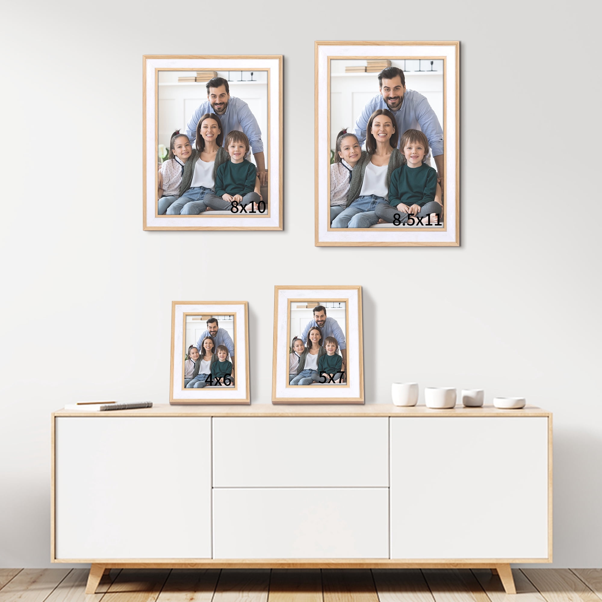 Unique Bargains Art Picture Frame for Tabletop Wall Hanging Photo Frame White 4x6
