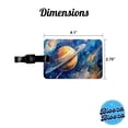 thumbnail image 3 of Sci-fi Planet Saturn Meteor Shower Faux Leather Travel Luggage Tag, 3 of 7