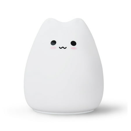 

Kotyreds LED Night Light Soft Silicone Touch Sensor Cat Shaped Pat Lamp for Kids Baby