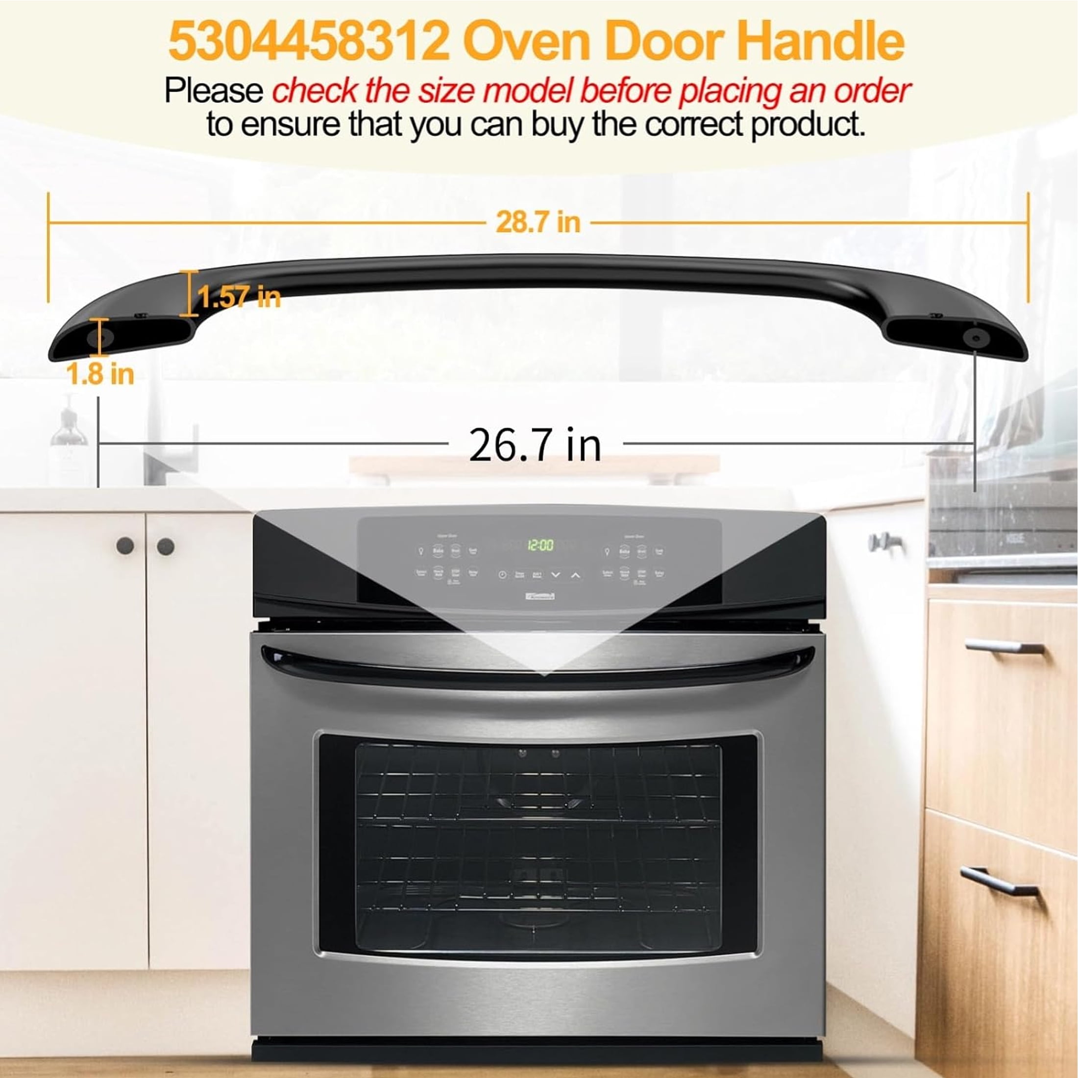 Upgraded 5304458312 Oven Door Handle Replacement Compatible with Kenmore Electrolux Frigidaire, Replaces 316443600 AP3965016, 2 Pcs 316433300 Screws