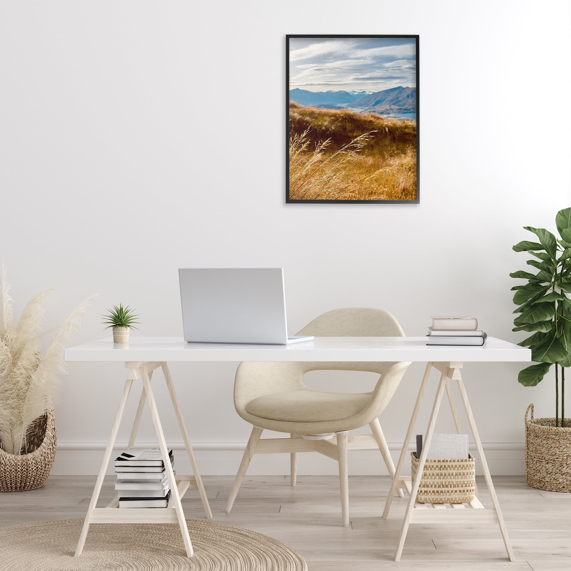 Stupell Industries Windblown Mountain Region Landscape Photography Black Framed Art Print Wall Art, 24 x 30