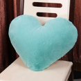 thumbnail image 1 of Zhuge Almohada decorativa con forma de corazón y relleno de piel sintética de conejo suave para niños, niñas, amigos y San Valentín (40,6 x 50,8 cm, azul claro), 1 of 2