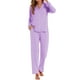 thumbnail image 1 of Conjunto de pijama LUBOT para mujer, viscosa de bambú, punto morado, 2XL, 1 of 6