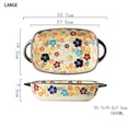 thumbnail image 2 of Hand-Painted Ceramic Double-Handled Baking Pan Colorful Floral Square Tableware Microwave Oven  Roast Chicken, 2 of 6