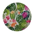 thumbnail image 4 of HAOXIT Leaf Tablecloth, Hawaiian Hibiscus Flower with Palm Tree Leaves Art Print, Dining Room Kitchen Round Table Cover, 4 of 8