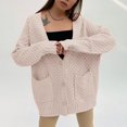 thumbnail image 2 of Vedolay Cardigans for Women Open Front Sweater Knit Cardigan with Pockets Khaki,S, 2 of 5