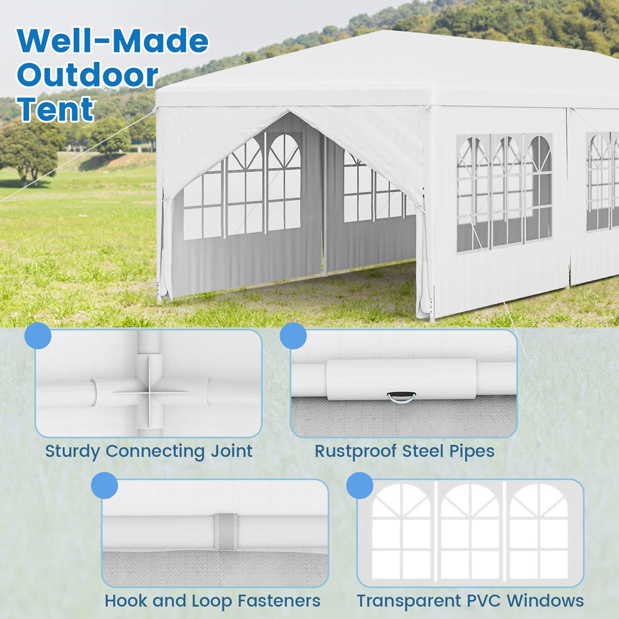 Costway 10'x30' Outdoor Party Wedding Tent Canopy Heavy duty Gazebo