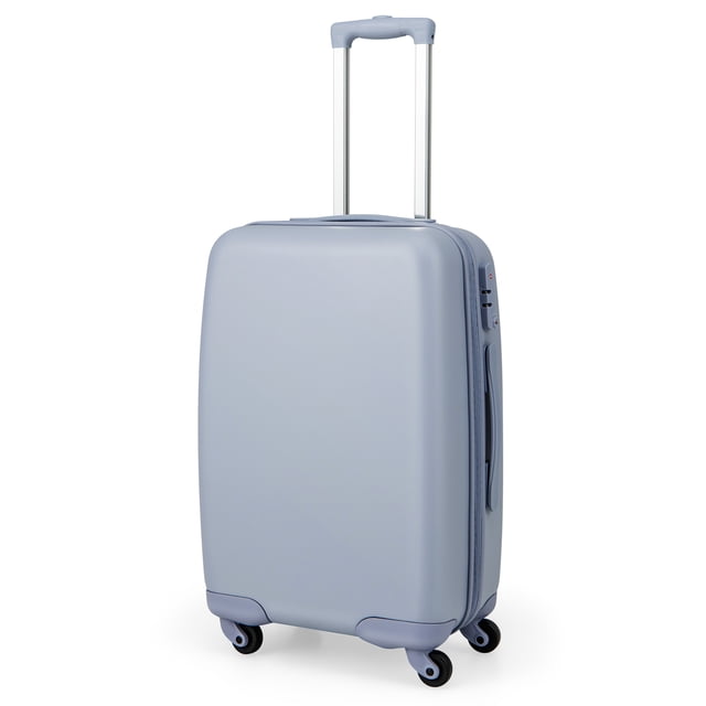 Costway Valise Cabine 20 Pouces PC Coque Rigide Approuvée par les Compagnies Aériennes Valise Légère Bleue