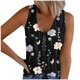 thumbnail image 2 of ICHUANYI Clearance Womens Tank Summer Printed Buttons Sleeveless V-Neck Casual Blouse Button Tunic Tops(Black, XL) ICHUANYI WER2023081007687, 2 of 5