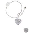 thumbnail image 2 of Delight Jewelry Silvertone Sisters Rock on AB Crystal Heart Silver-tone Rose Link Chain Bracelet, 6.25"+1.75" Extender, 2 of 4