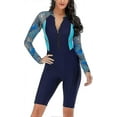 thumbnail image 1 of Maillot de Bain une Pièce pour Femmes, Manches Longues, Protection Éruption Cutanée, Combinaison de Surf, Plongée, Fermeture Éclair devant, (65 % de Réduction)_cde13, 1 of 5
