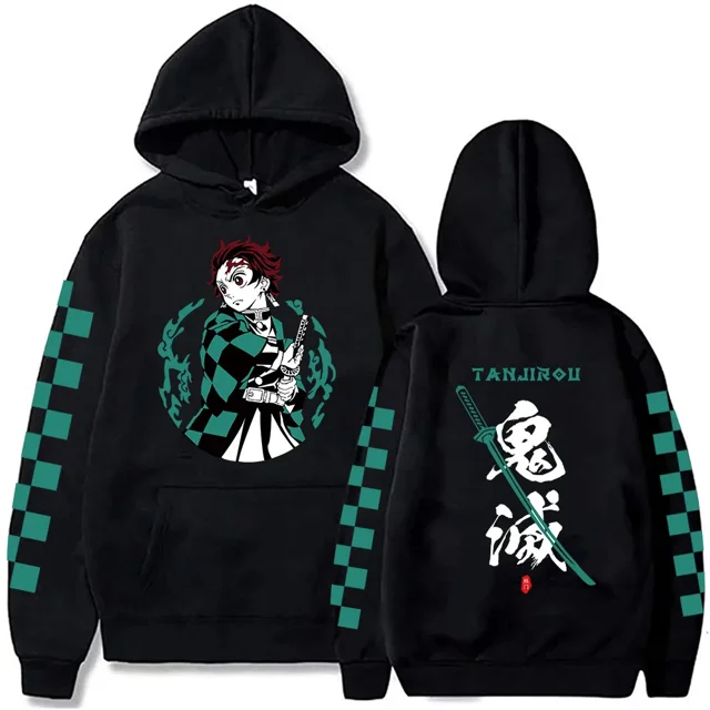 Sudadera con capucha de Anime Demon Slayer, suéteres, sudaderas con estampado gráfico de Muichiro Tokito, ropa de calle informal de hip hop