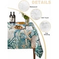 thumbnail image 2 of Teal Coastal Crab Table Cloth, Vintage Summer Beach Nautical Coral Waterproof Tablecloth for Rectangle Tables, Reusable Washable Fabric Table Cover for Restaurant Kitchen Dining Tables 54"x108", 2 of 6