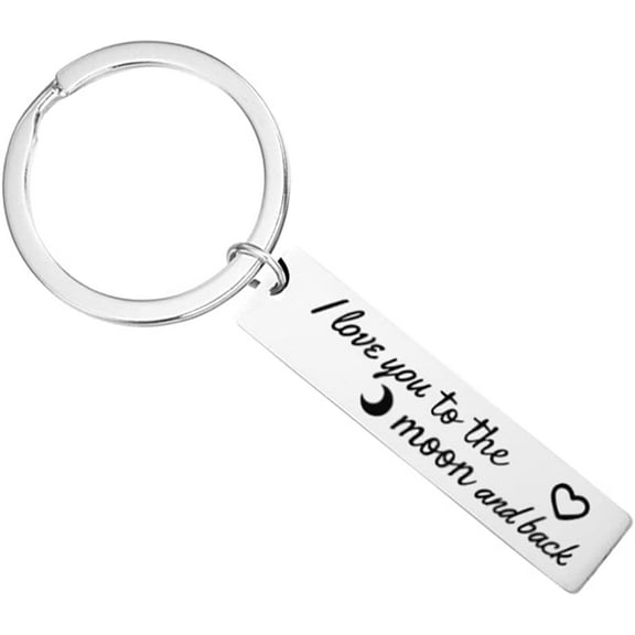 Yoqb Gift Keychain I Love You to the Moon and Back Keychain Gifts for Mom Dad Daughter Son Boyfriend Girlfriend Wife HusbandA108