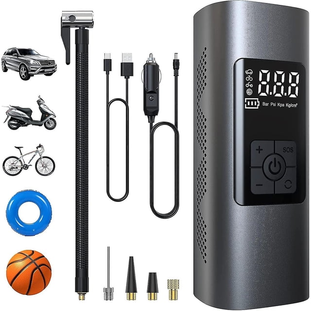 Mini compresor de aire portátil para coche de 6000 mAh, inflador de bicicleta eléctrica de 150 psi con batería recargable, pantalla LCD digital, bicicleta, coche, motocicleta, Scoot Ormromra BST3035626