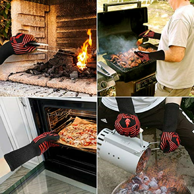 Oven Mitts Heat Resistant BBQ Proof Glove 11Inch 1472℉ Grill Glove Proof  Heat for Women Men BBQ Gloves Gift Set Cooking Gloves for Cooking,  Grilling