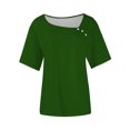thumbnail image 3 of Usted Es Más Que una Camisa de Puntuación de Prueba, de Moda Casual Color Sólido Botón de Manga Corta Cuello en V para Mujeres, 3 of 6