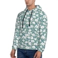 thumbnail image 3 of Naloa Gouache Flowers Men's Casual Hooded Collar Drawstring Hoodies Pullover Sweatshirts Casual Long Sleeve Shirts-3X-Large, 3 of 7