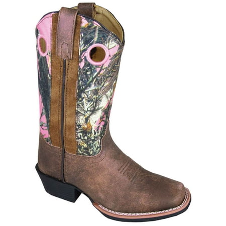 Smoky Mountain Girl's Mesa Brown Distress/Pink Camo Western Boots