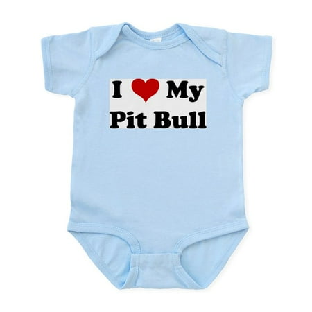 

CafePress - I Love My Pit Bull Infant Bodysuit - Baby Light Bodysuit Size Newborn - 24 Months