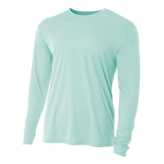 A4 N3165 Mens Cooling Performance Long Sleeve Crew - Pastel Mint - XS