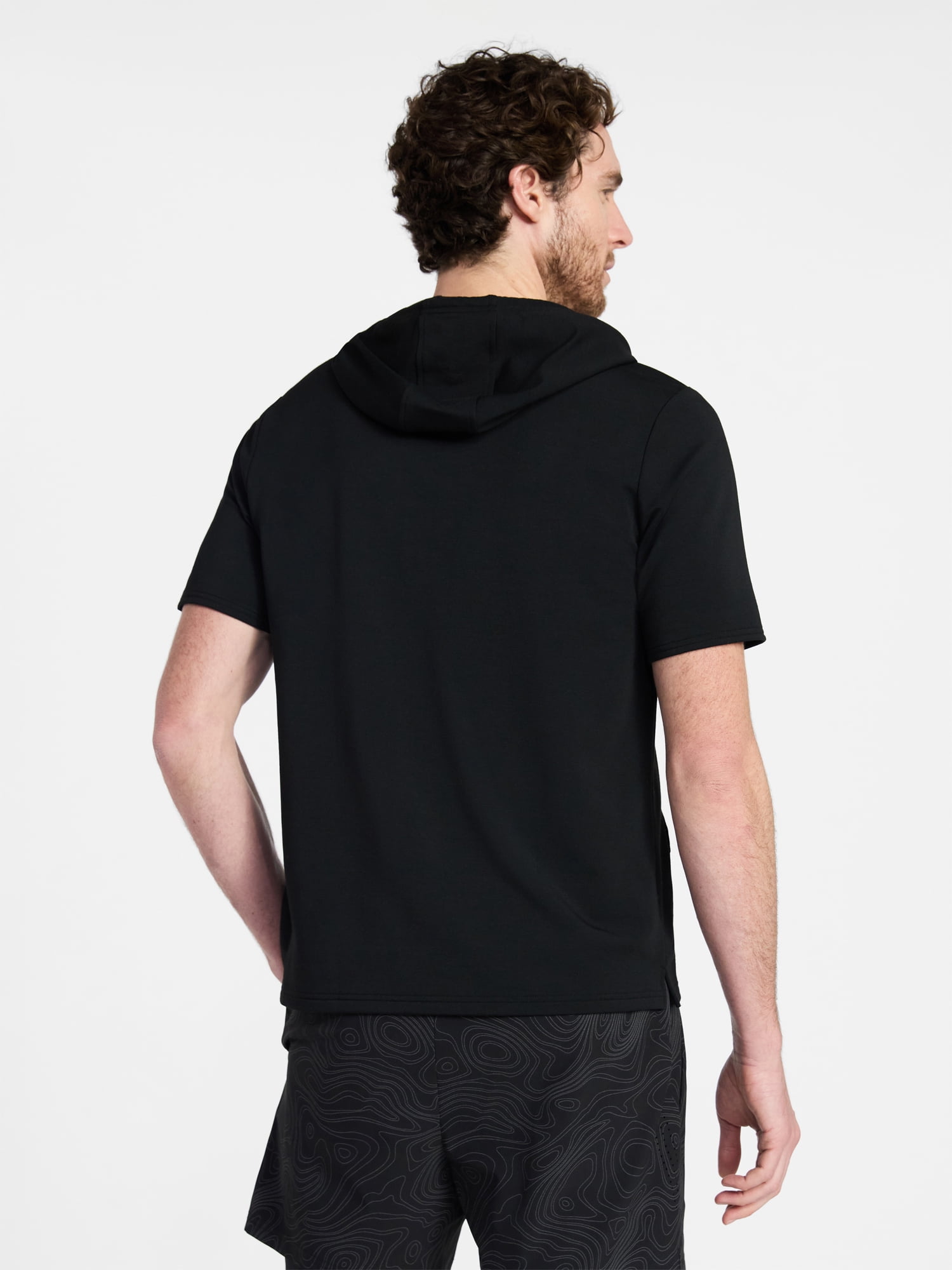 Athletic Works Men's and Big Men's Performance Coach Style Short Sleeve Hoodie Sweatshirt, Sizes XS-5XL