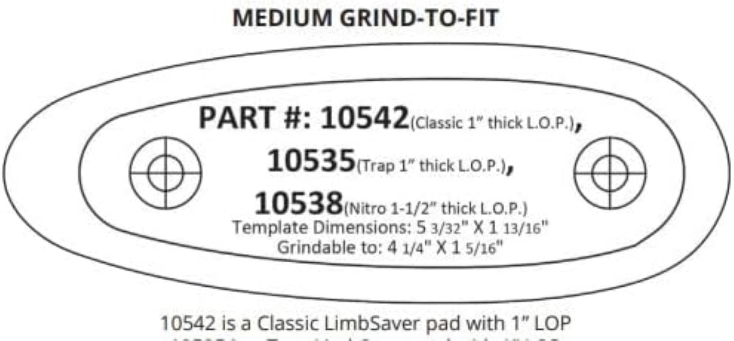 LimbSaver Grind-to-Fit Recoil Pad, Standard Stocks, Medium