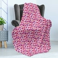 thumbnail image 4 of Valentine's Day Soft Flannel Fleece Blanket, Hearts in Geometric Polygonal Design Romantic Modern Pattern, Cozy Plush for Indoor and Outdoor Use, 50" x 70", Pink Fuchsia and Salmon, by Ambesonne, 4 of 5