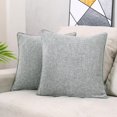 thumbnail image 1 of Fundas de almohada HPUK de lino, 45 x 45 cm, 2 unidades, para sala de estar, color gris, 1 of 9