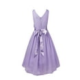 thumbnail image 7 of renvena Girls Toddler Kids Flower Chiffon Pleated Bridesmaid Wedding Pageant Party Dress Lavender 12, 7 of 7