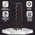 thumbnail image 3 of Kings Brand Furniture Pewter Metal Wine Rack – Freestanding Storage Tower with Glass Top Shelf, Holds 13 Bottles, 3 of 9