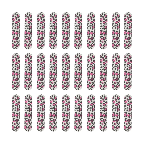 Unique Bargains Mini Straight Sponge Nail Buffers 30 Pcs Rose Red, Black