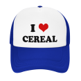 thumbnail image 2 of I Heart Cereal Love Food Funny Trucker Hat Mesh Cap Unisex Blue, 2 of 5
