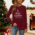 thumbnail image 4 of Christmas Tree Shirt Women Christmas Embroidered Trees Long Sleeve Shirts Gift Xmas Graphic Tee Tops, 4 of 7