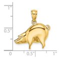 thumbnail image 2 of 14k Gold Pig 2-d / High Polish (bottoms Up) Charm 20.54x21.78mm Wide Pendant Necklace for Women, 2 of 2