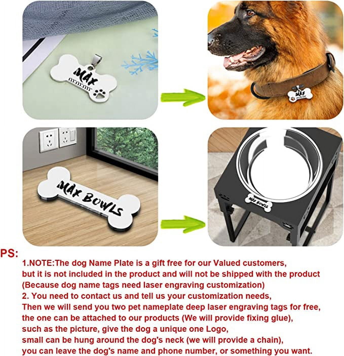 Sunmeyke Stainless Steel Elevated Dog Bowls Stand(up to 20.3''), Adjustable Raised Dog Bowl for Medium, Large Sized Dogs, with 4L(135 OZ/17 CUPS)Perfect Dog Food Bowls,5 Neater Heights