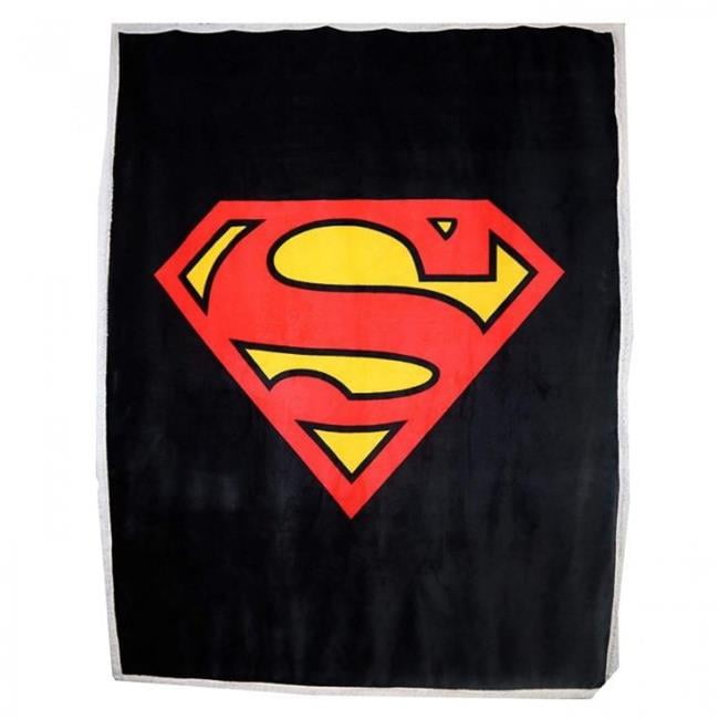 Super Man 805675 DC Comics Superman Symbol Thick Micro Sherpa Throw Blanket Walmart