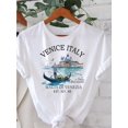 thumbnail image 1 of [Summer Graphic Print T-shirt] Graphic Print T-shirt, Short Sleeve Crew Neck Casual Top For Summer & Spring, Women'S Clothing, 1 of 5