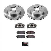 PowerStop Rear Stock Replacement Brake Pad and Rotor Kit with Calipers Fits: SUBARU Select Models KCOE6978A
