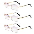 thumbnail image 3 of Fashion Square Frame Vintage Simple Ultra Light Glasses Eye Protection Business Reading Glasses Anti-Blue Light SILVER STRENGTH 300, 3 of 7