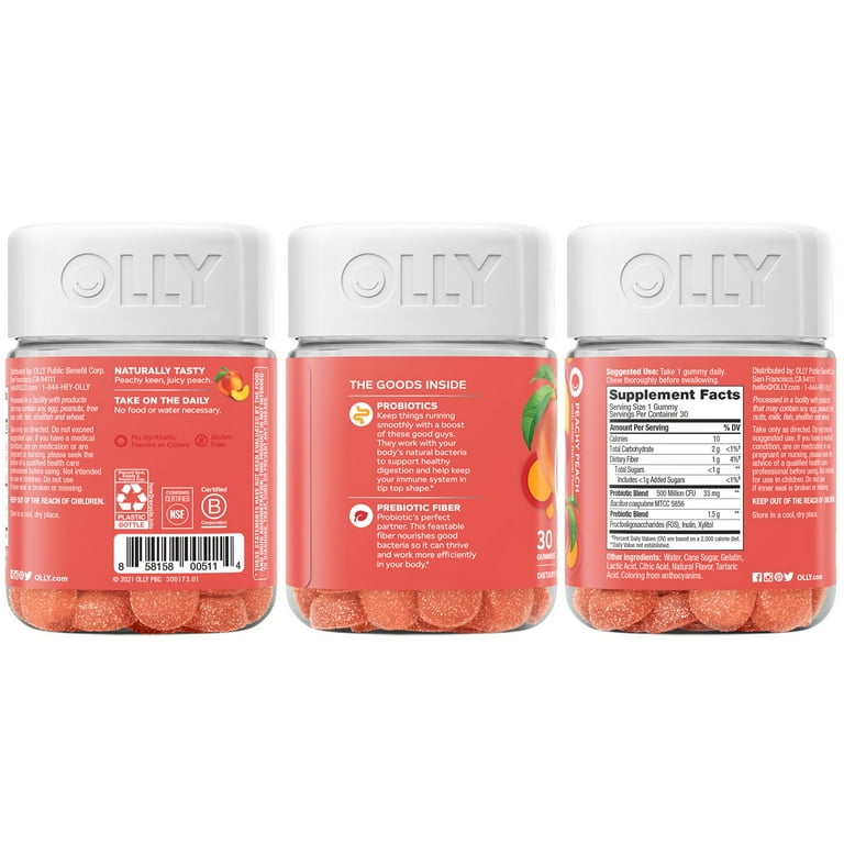 OLLY Womenâ€™s Multi, Probiotic + Prebiotic Gummies for Digestion