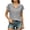 Gray, variant on Womens Cotton Linen Tops Cap Sleeve V Neck Turn down Collar T-Shirts Casual Loose Summer Lightweight Plain Basic Tops