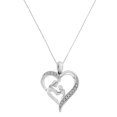 thumbnail image 2 of Sterling Silver 1/10ct TDW Diamond Heart and Mother Pendant Necklace (I-J, I3-Promo), 2 of 6