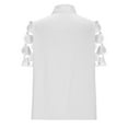 thumbnail image 5 of STETMN Women's Bow Tie Neck Tops Lace Short Sleeve Shirt Elegant Office Blouse Work Tops Dressy, 5 of 6