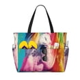 thumbnail image 1 of Easygdp Watercolor White Horse Bolsa de Viaje de Playa de Gran Capacidad, Bolsa Tote Perfecta para la Playa, Escapadas de Fin de Semana y Viajes, 1 of 7