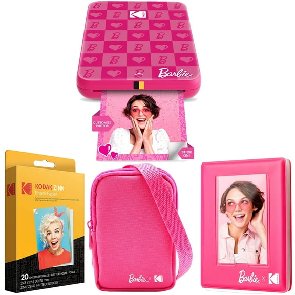 Kodak X Barbie Step Slim Wireless Photo Printer with ZINK Zero Ink, Bluetooth, 2x3 Prints