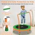 thumbnail image 6 of Jump Into Fun 36'' Mini Trampoline for Kids, 3FT Toddler Trampoline with Handle, Foldable Kids Trampoline Indoor/Outdoor for Toddlers Ages 3-6, Small Fitness Rebounder Trampoline, Easy Storage, 6 of 7
