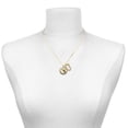 thumbnail image 2 of Delight Jewelry Silver-tone Domed Music - Saxophone - Large Goldtone Crystal Initial - U - Charm Necklace, 17.5"+2", 2 of 4