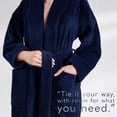 thumbnail image 6 of American Soft Linen, 100% Cotton Turkish Bathrobe - Soft, Absorbent, & Luxurious for Women, Large - Navy Blue, 6 of 9