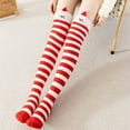 thumbnail image 2 of Womens Thigh High Fuzzy Socks Over Knee High Long Striped Stocking Fluffy Cozy Slipper Fleece Gift Socks, 2 of 2